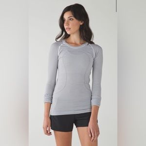 Lululemon Run: Swiftly Tech Long Sleeve *Stripe in White